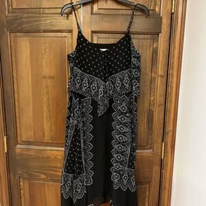 Nanette Lepore Black Dress with White Floral Accents